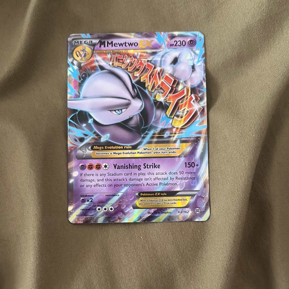 Pokemon Mega Mewtwo EX Card - Purple and Gold